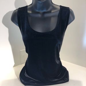 Chico’s travelers black velvet tank; new; size 3
